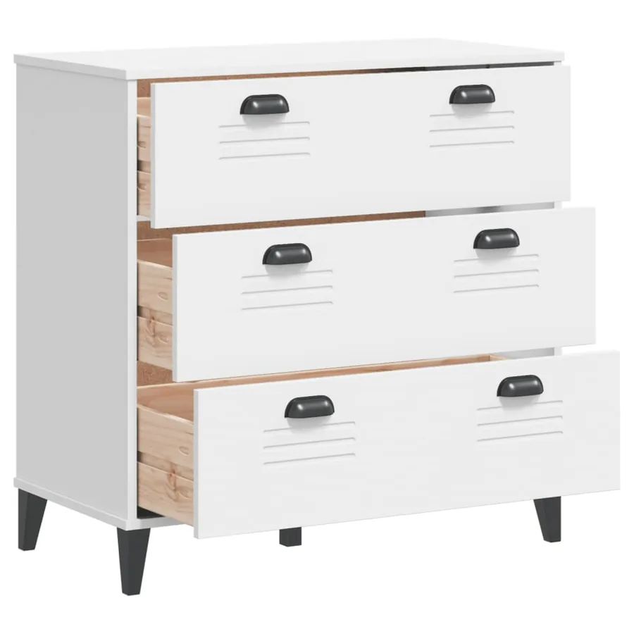 Commode VIKEN blanc bois d'ingénierie - 5