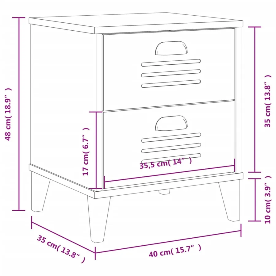 Table de chevet VIKEN blanc bois d'ingénierie - 10