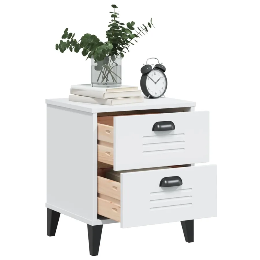 Table de chevet VIKEN blanc bois d'ingénierie - 4