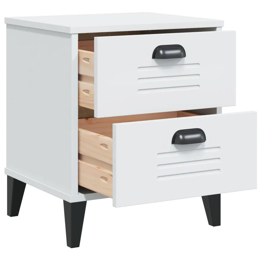 Table de chevet VIKEN blanc bois d'ingénierie - 5