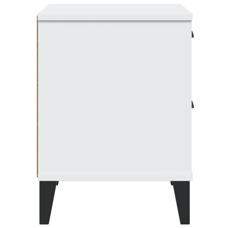 Table de chevet VIKEN blanc bois d'ingénierie - 7