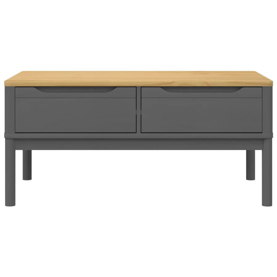 Table basse FLORO gris 99x55,5x45 cm bois massif de pin - 5