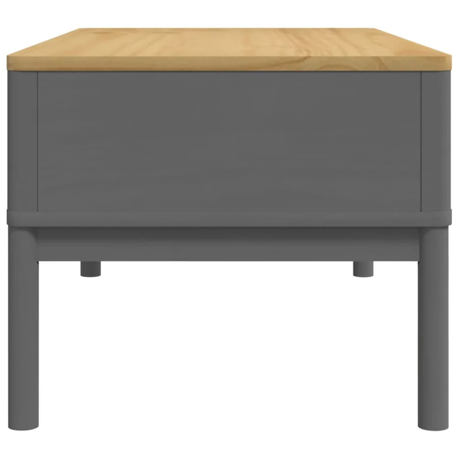 Table basse FLORO gris 99x55,5x45 cm bois massif de pin - 6