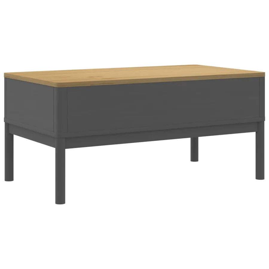 Table basse FLORO gris 99x55,5x45 cm bois massif de pin - 7