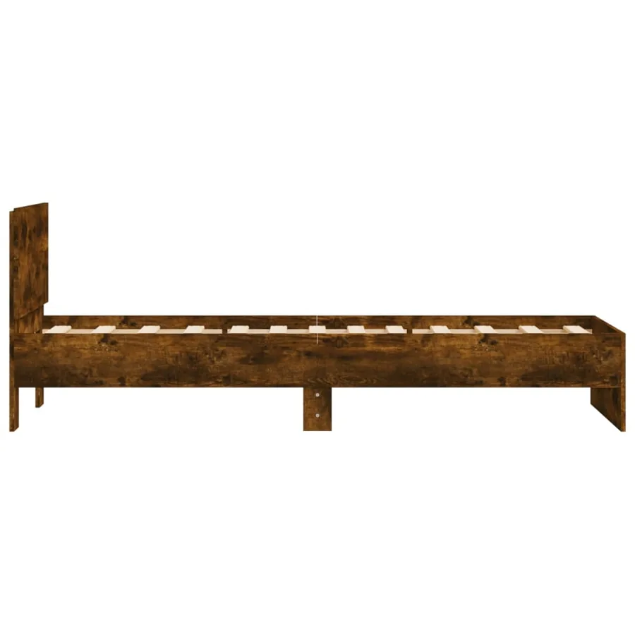 Cadre de lit sans matelas avec tête de lit chêne fumé 90x200 cm - 6