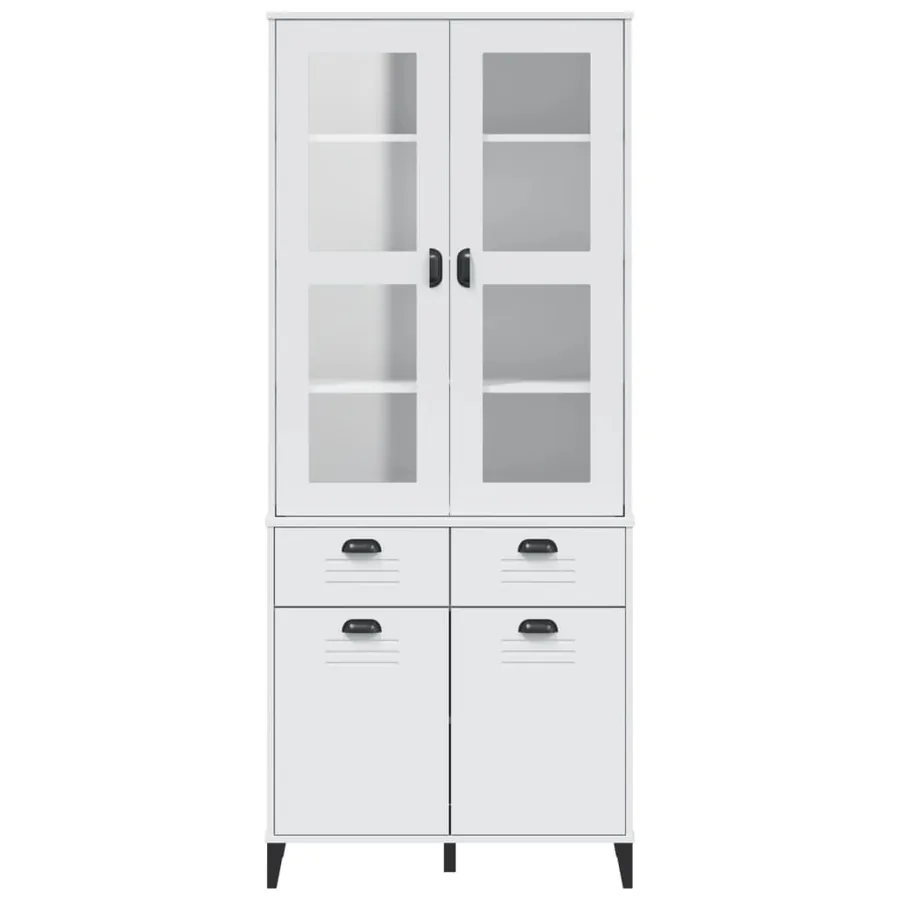 Buffet VIKEN blanc 80x40x190 cm bois massif de pin - 4