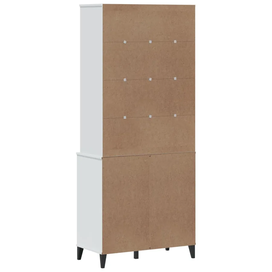 Buffet VIKEN blanc 80x40x190 cm bois massif de pin - 7