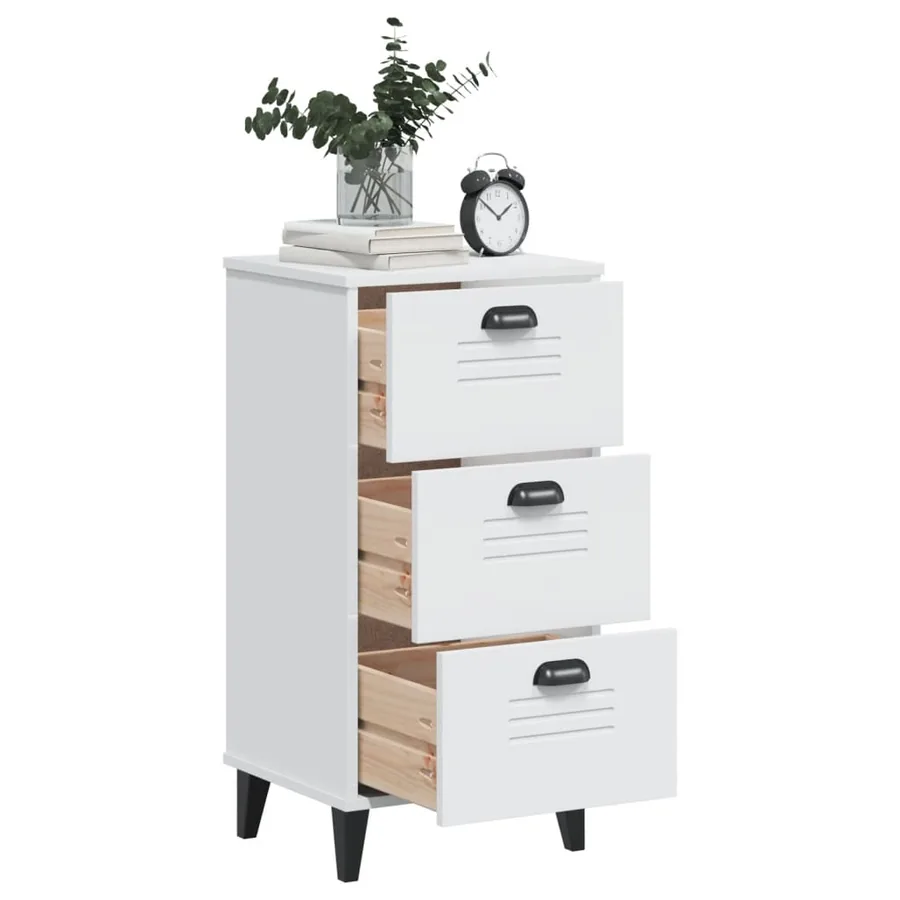 Table de chevet VIKEN blanc bois d'ingénierie - 4