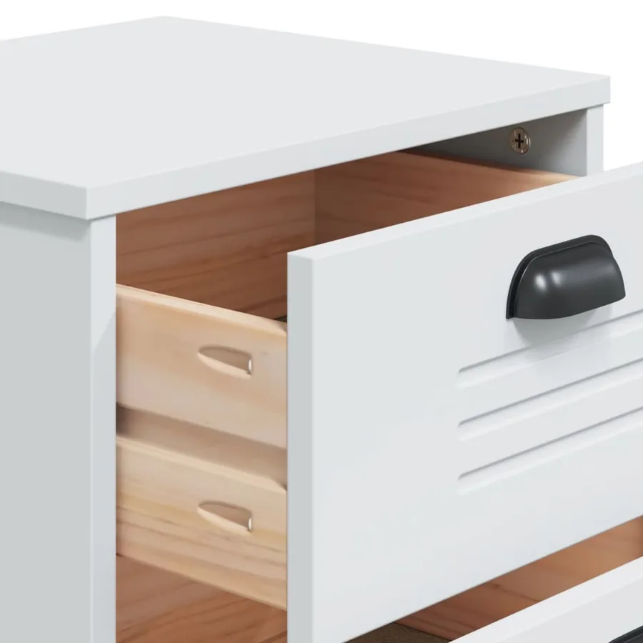 Table de chevet VIKEN blanc bois d'ingénierie - 9