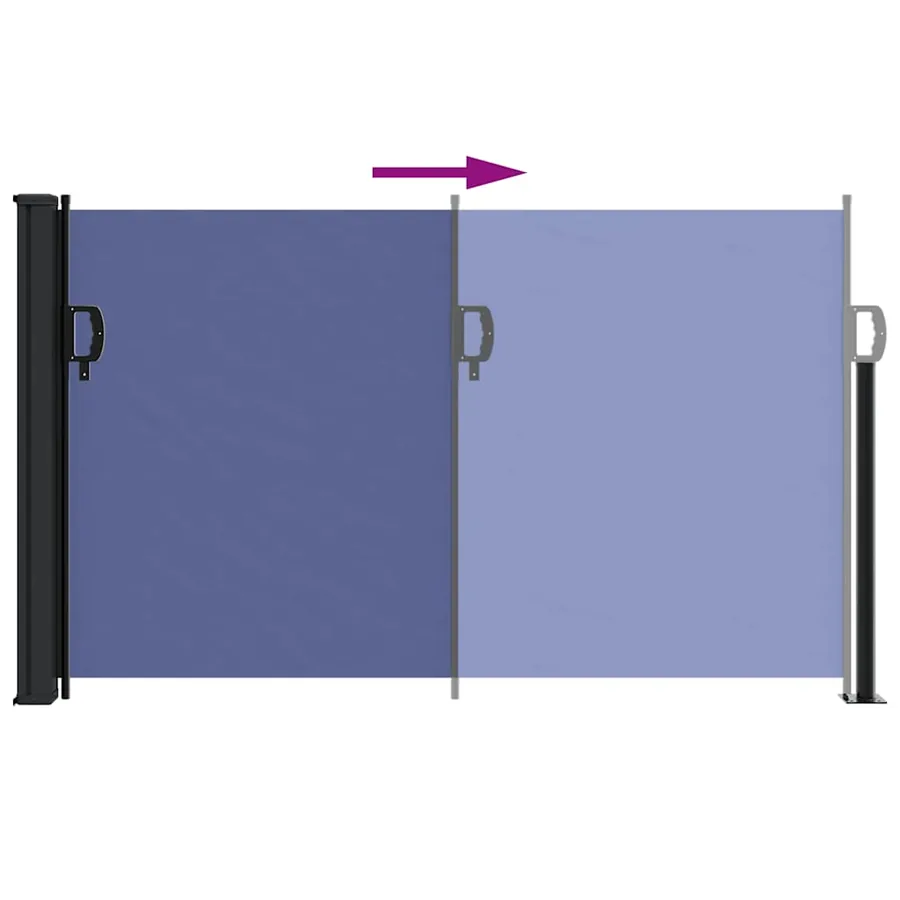 Auvent latéral rétractable bleu 120x600 cm - 5