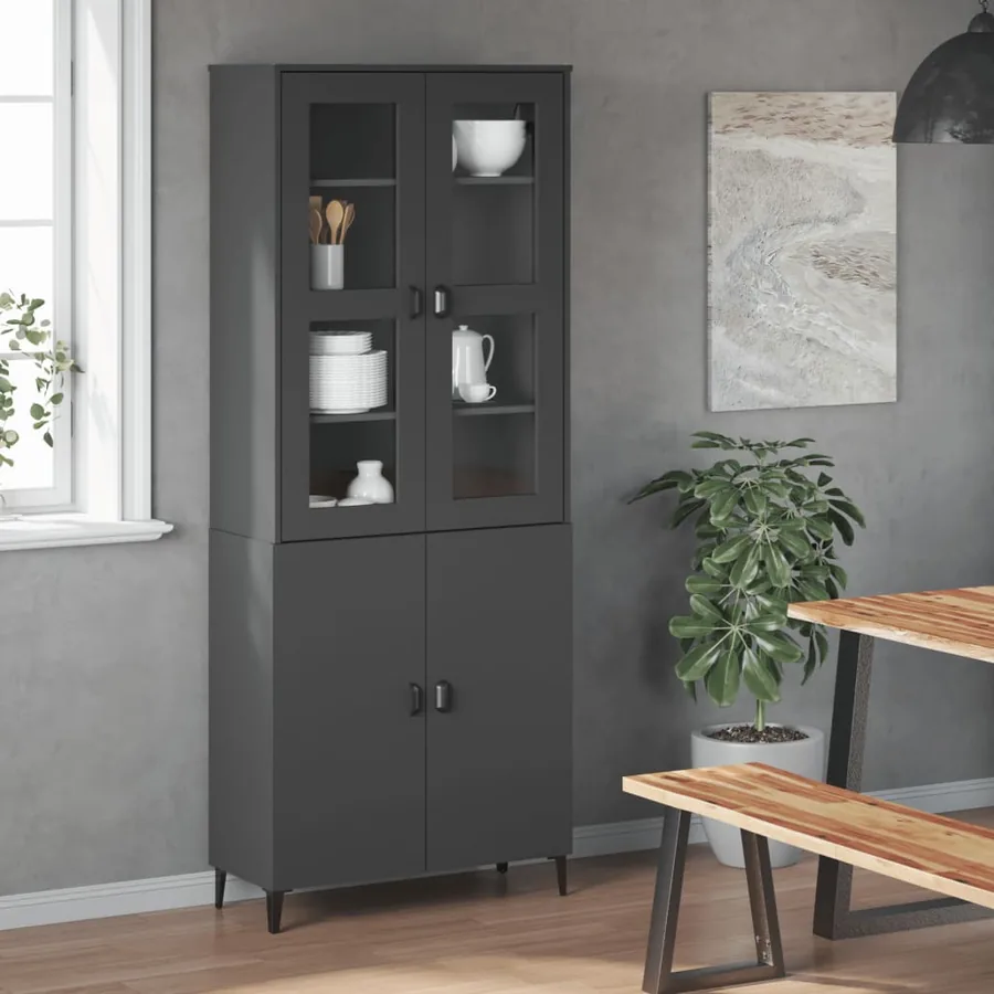 Dessus pour buffet VIKEN gris anthracite bois d'ingénierie - 3
