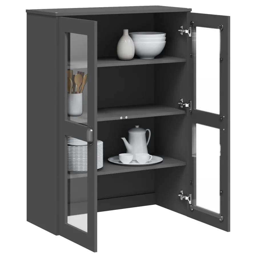 Dessus pour buffet VIKEN gris anthracite bois d'ingénierie - 4
