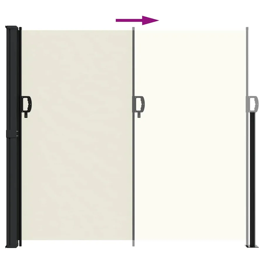 Auvent latéral rétractable crème 180x600 cm - 5
