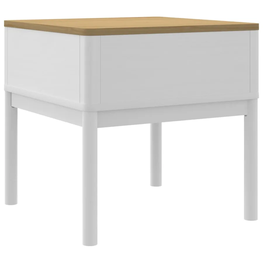 Table de chevet FLORO blanc 55x55x54 cm bois de pin massif - 7