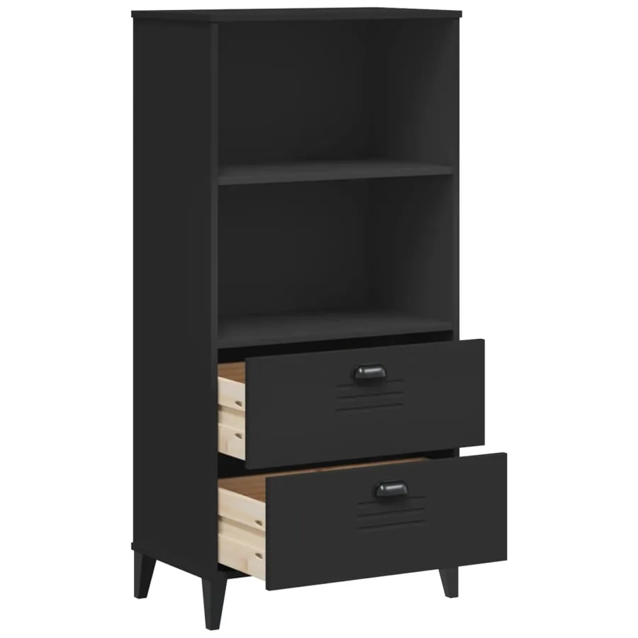 Bibliothèque VIKEN noir 60x35x123 cm bois d'ingénierie - 5