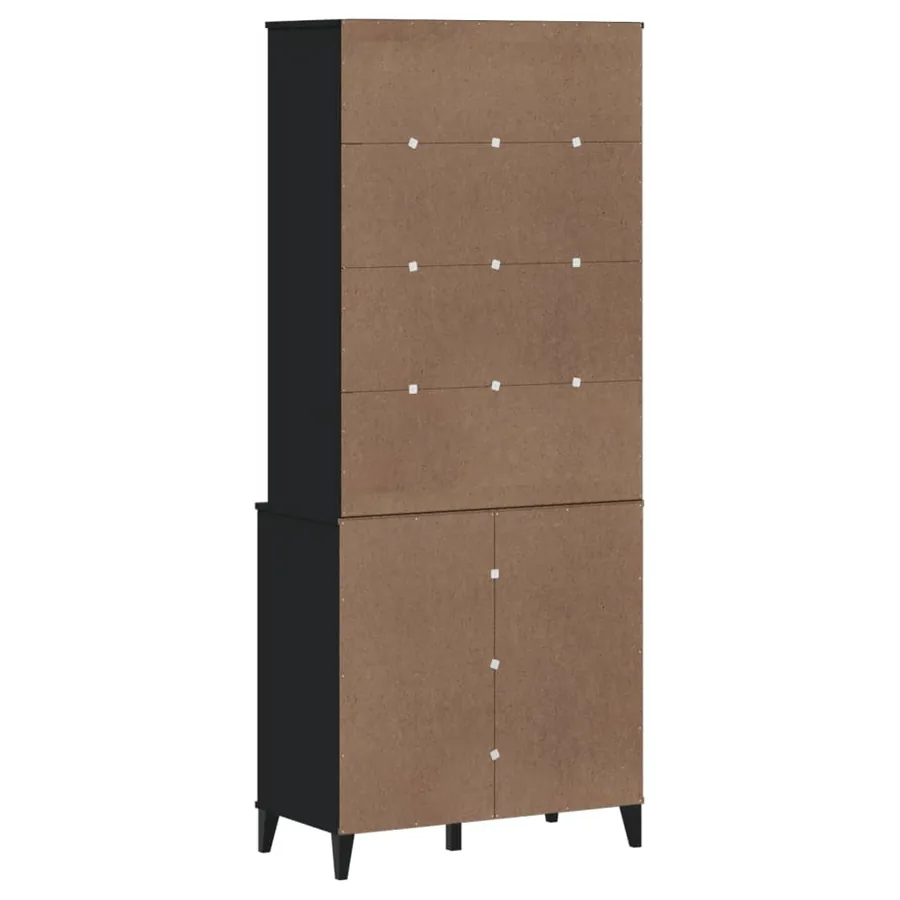 Buffet VIKEN noir 80x40x190 cm bois massif de pin - 7