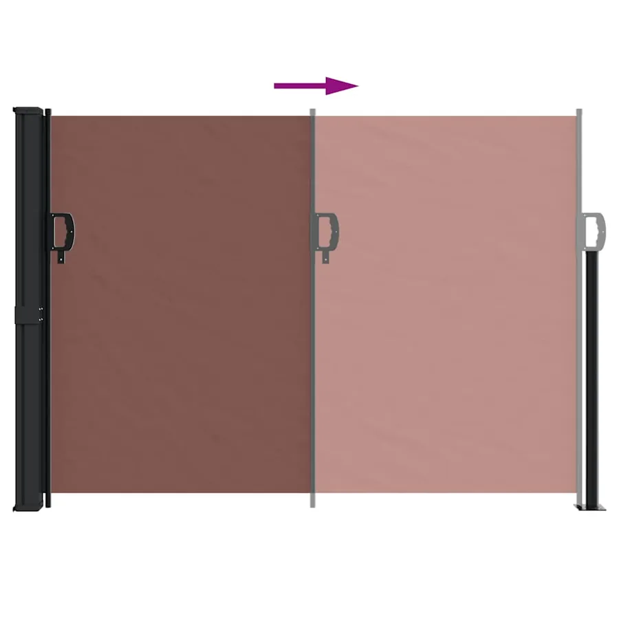 Auvent latéral rétractable marron 140x600 cm - 5