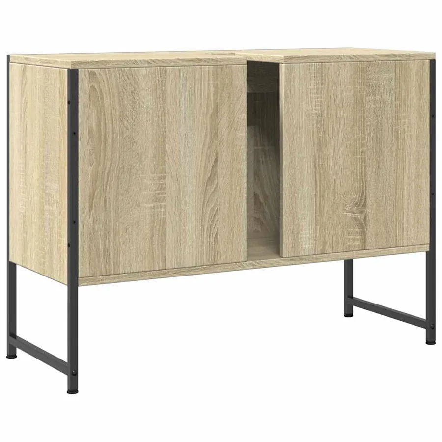 Armoire lavabo de salle de bain chêne sonoma bois d'ingénierie - 6