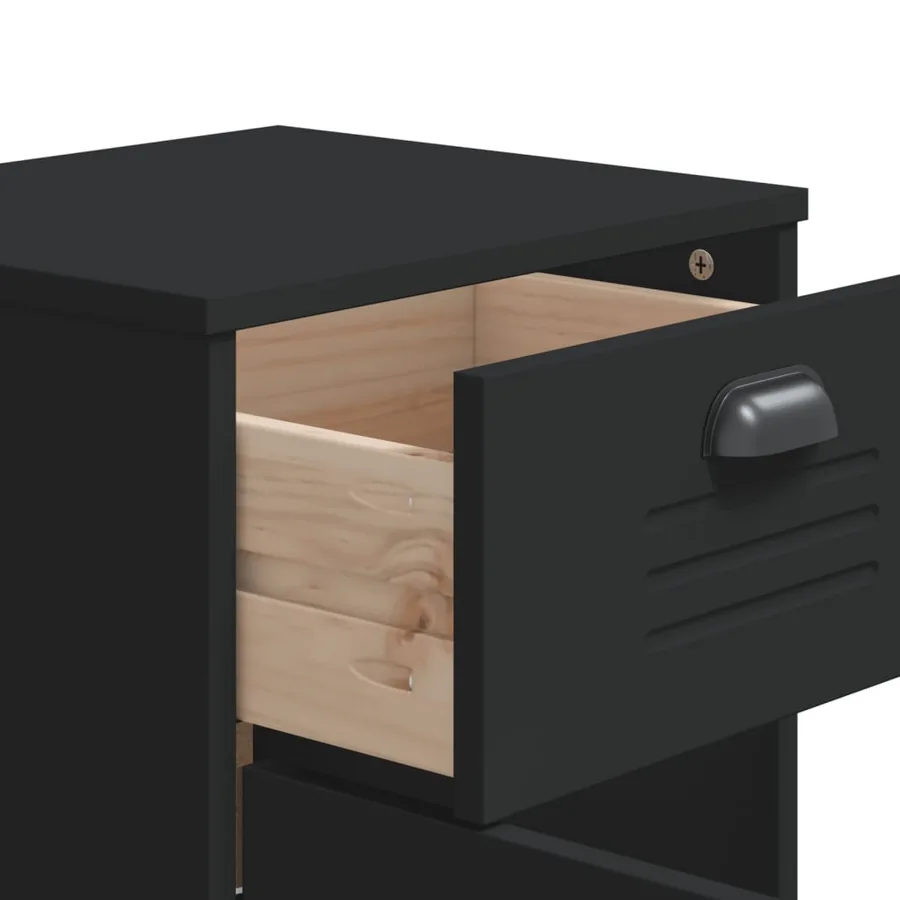 Table de chevet VIKEN noir bois d'ingénierie - 9