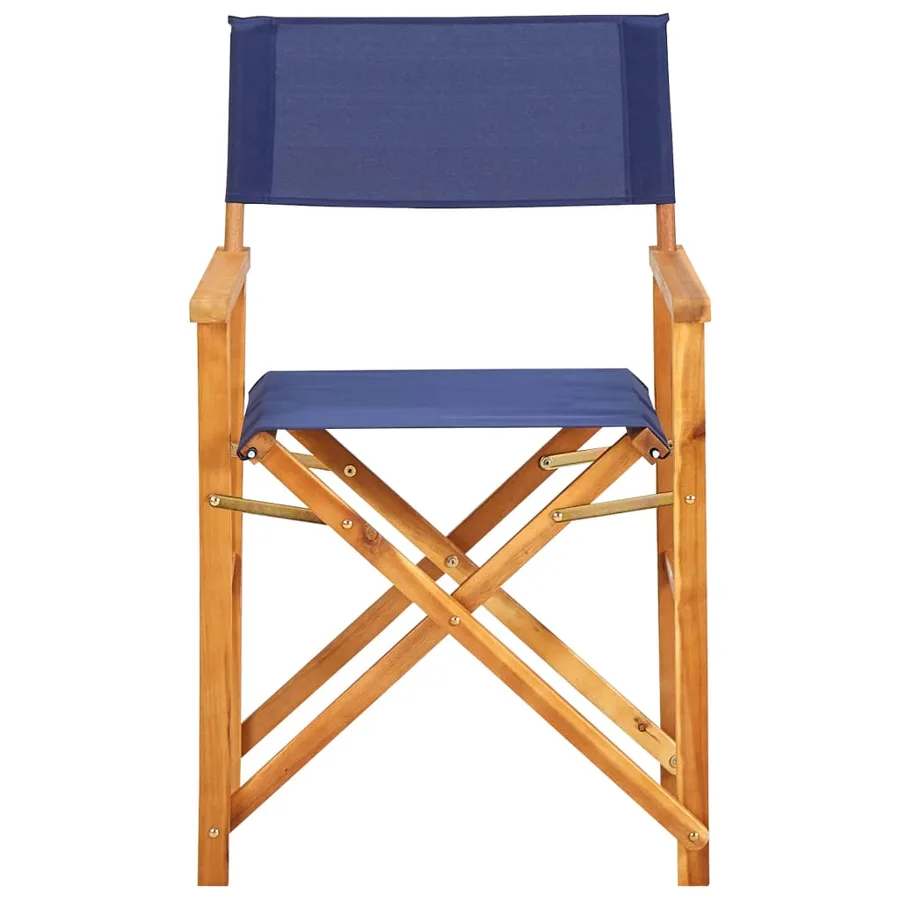 Chaise de metteur en scène bois massif d'acacia bleu - 2