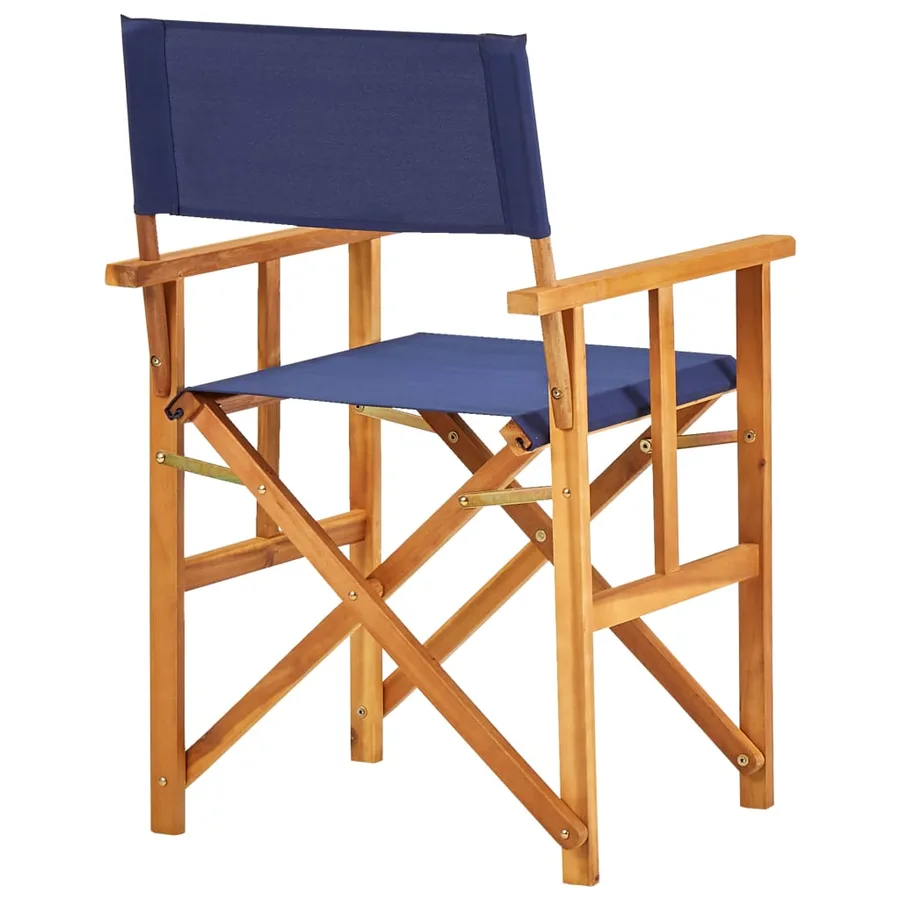 Chaise de metteur en scène bois massif d'acacia bleu - 4