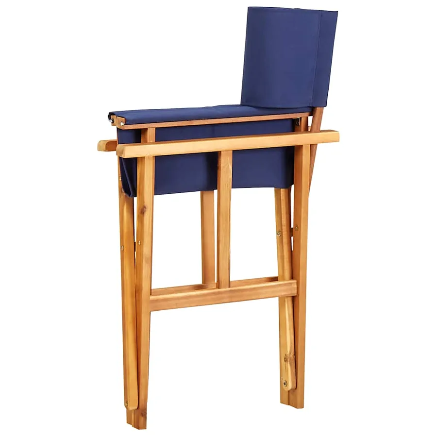 Chaise de metteur en scène bois massif d'acacia bleu - 5