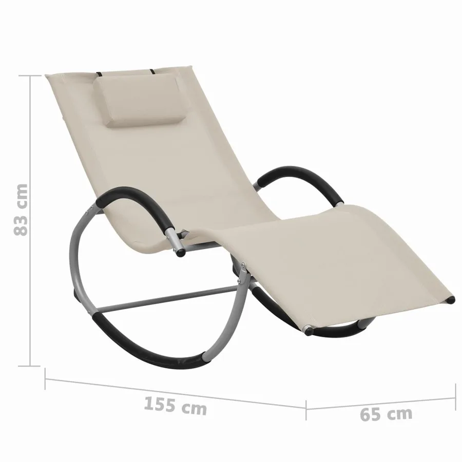Chaise longue avec oreiller textilène noir - 14
