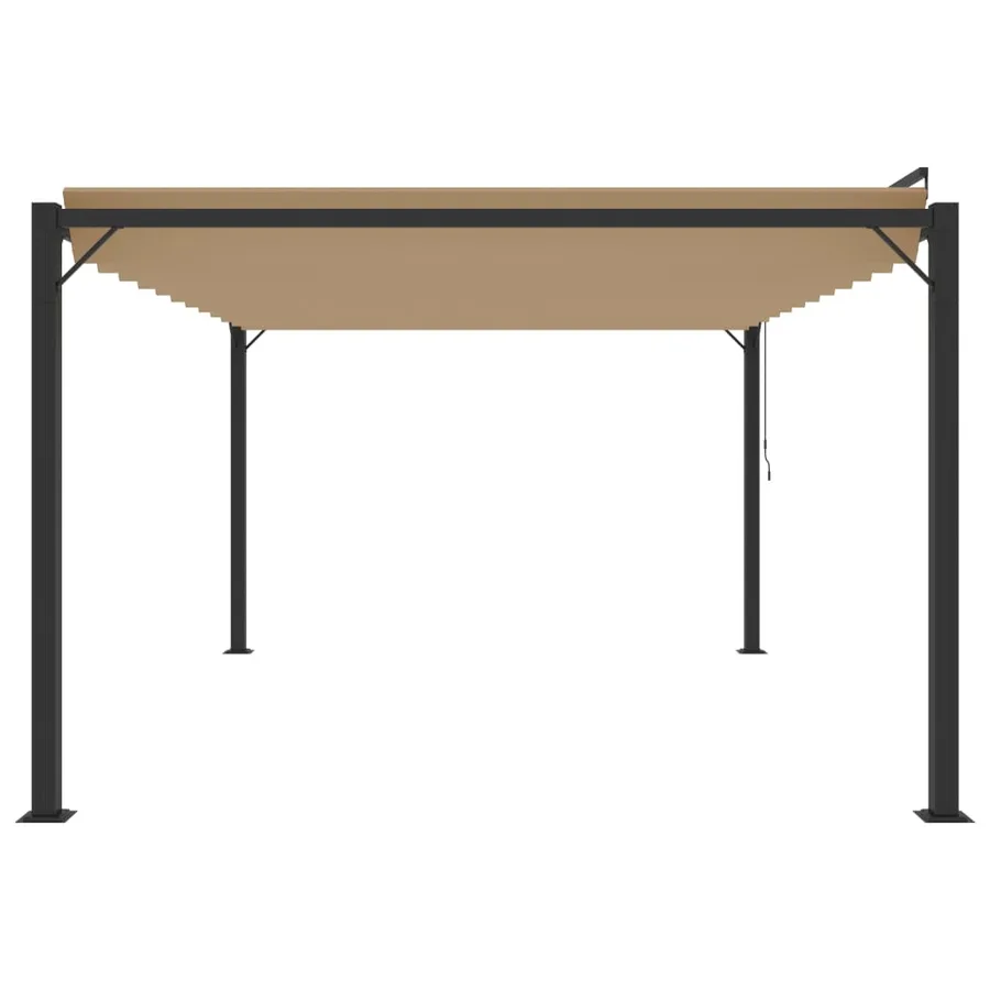 Tonnelle avec toit à persienne 3x4 m Taupe Tissu et aluminium - 4