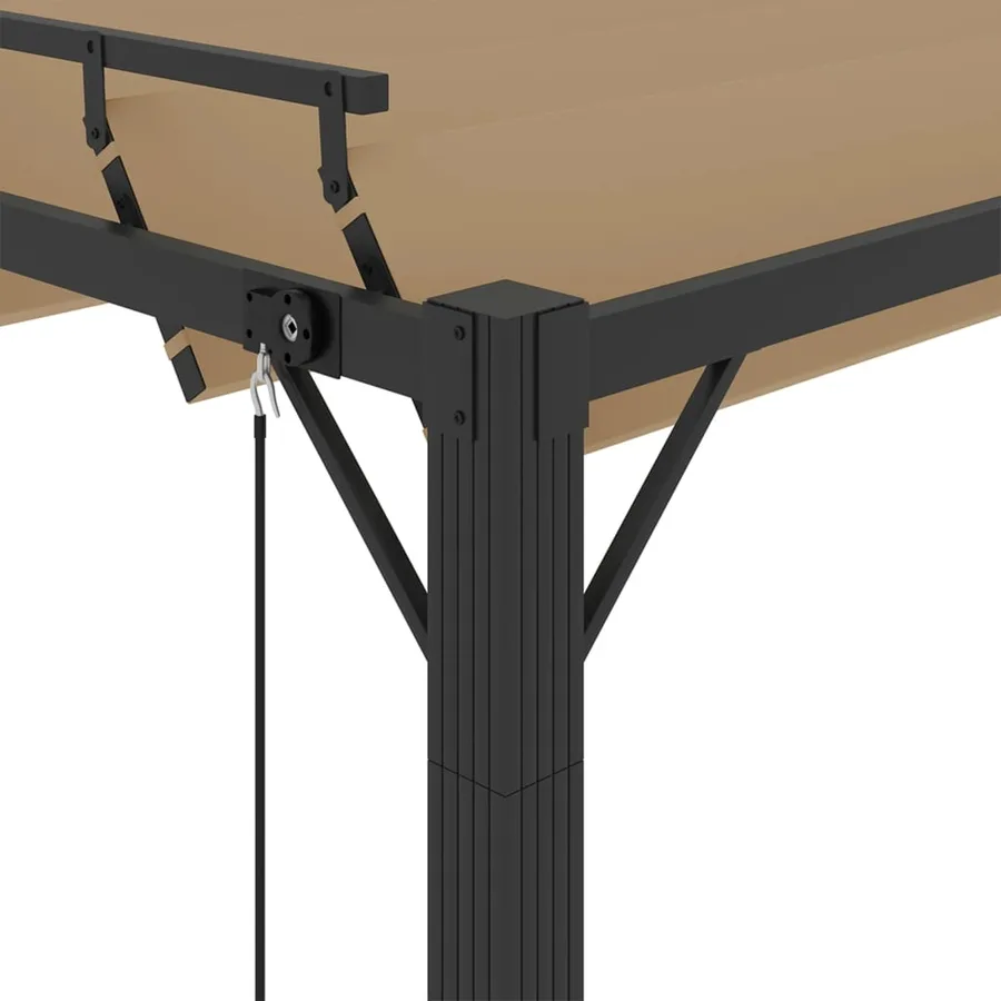 Tonnelle avec toit à persienne 3x4 m Taupe Tissu et aluminium - 6