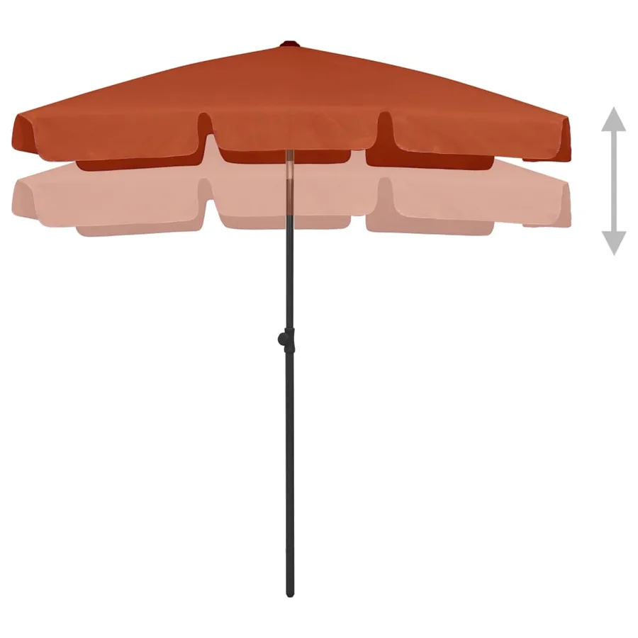 Parasol de plage terre cuite 180x120 cm - 3