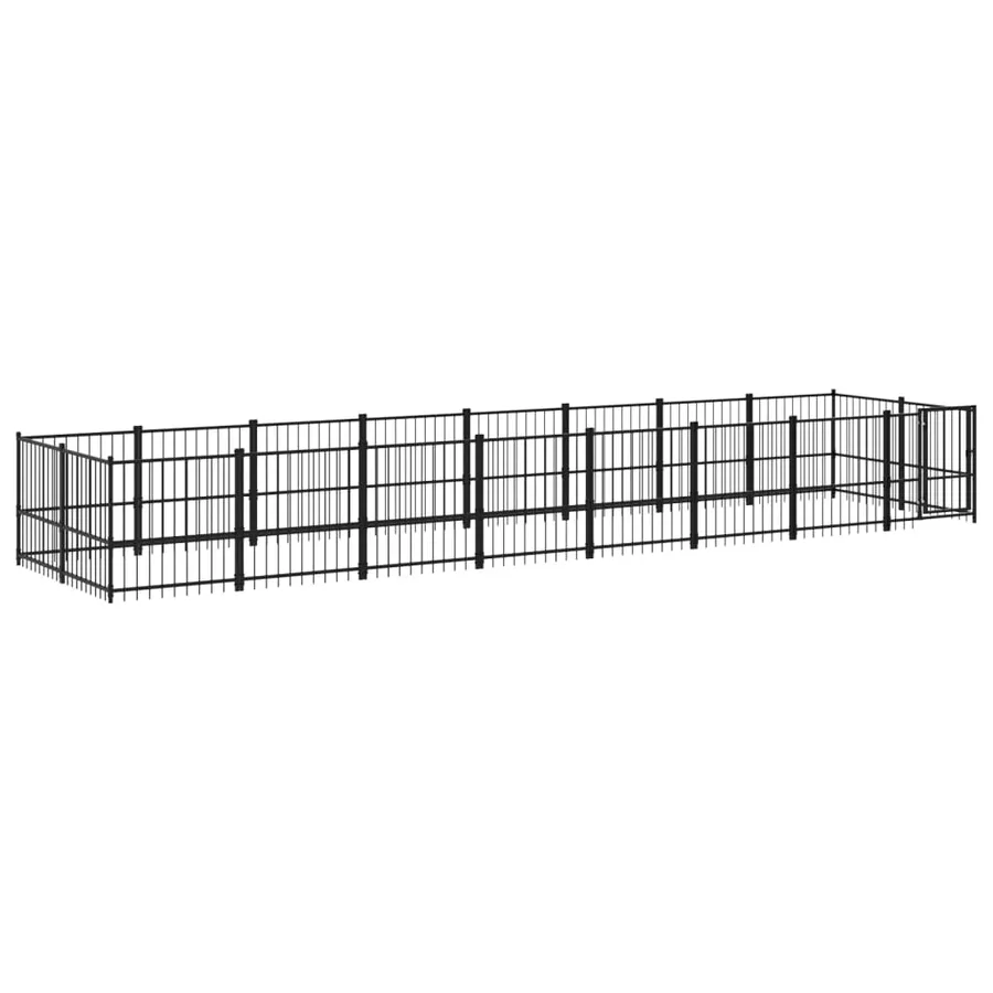 Chenil d'extérieur pour chiens Acier 15,02 m² - 2