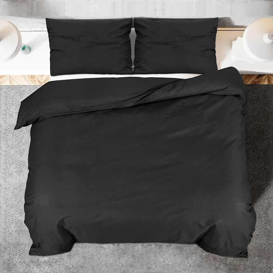 Ensemble de housse de couette Noir 140x200 cm Microfibre légère - 5