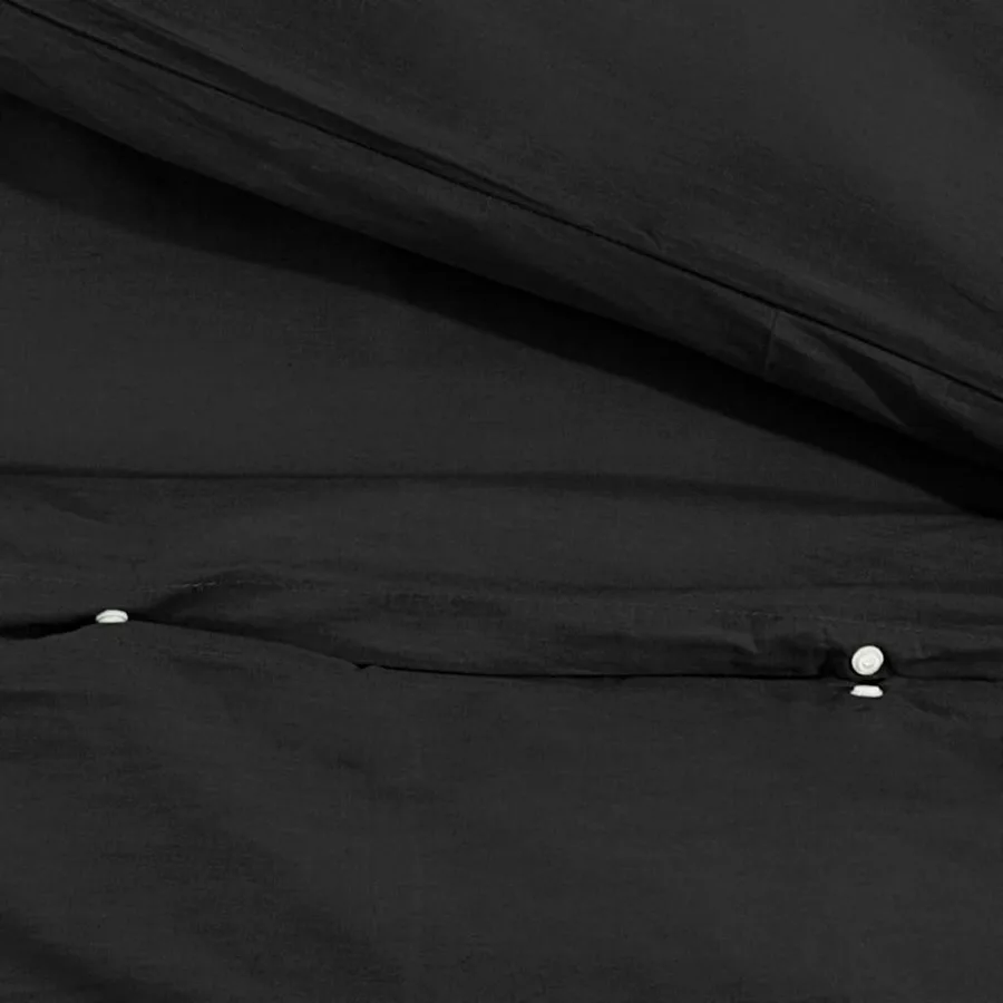 Ensemble de housse de couette Noir 140x200 cm Microfibre légère - 8