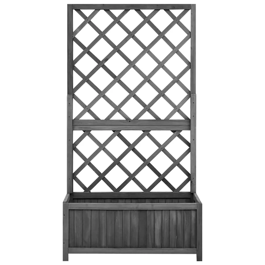 Jardinière à treillis jardin Noir 70x30x135 cm Bois de sapin - 2
