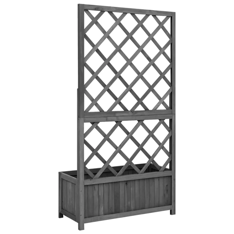 Jardinière à treillis jardin Noir 70x30x135 cm Bois de sapin - 4