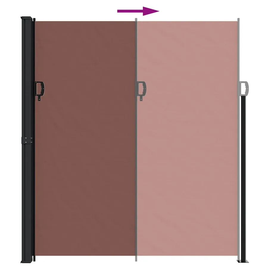 Auvent latéral rétractable marron 220x500 cm - 5