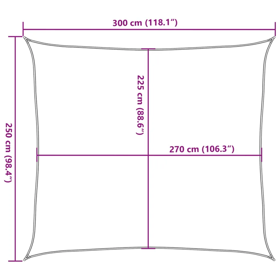 Voile d'ombrage 160 g/m² Noir 2,5x3 m PEHD - 10