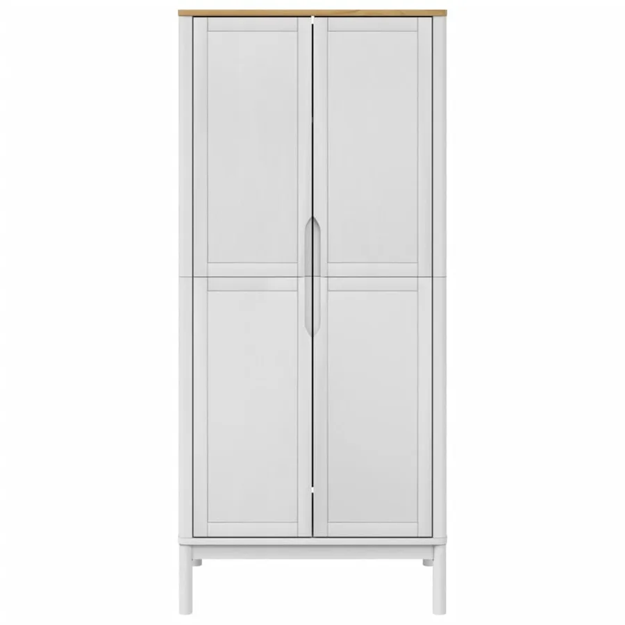 Garde-robe FLORO blanc 77x53x171 cm bois massif de pin - 5