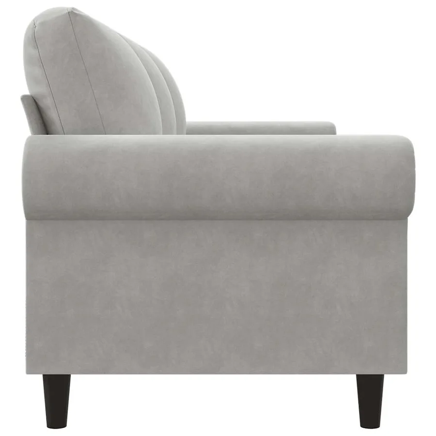 Canapé à 3 places Gris clair 180 cm Velours - 5