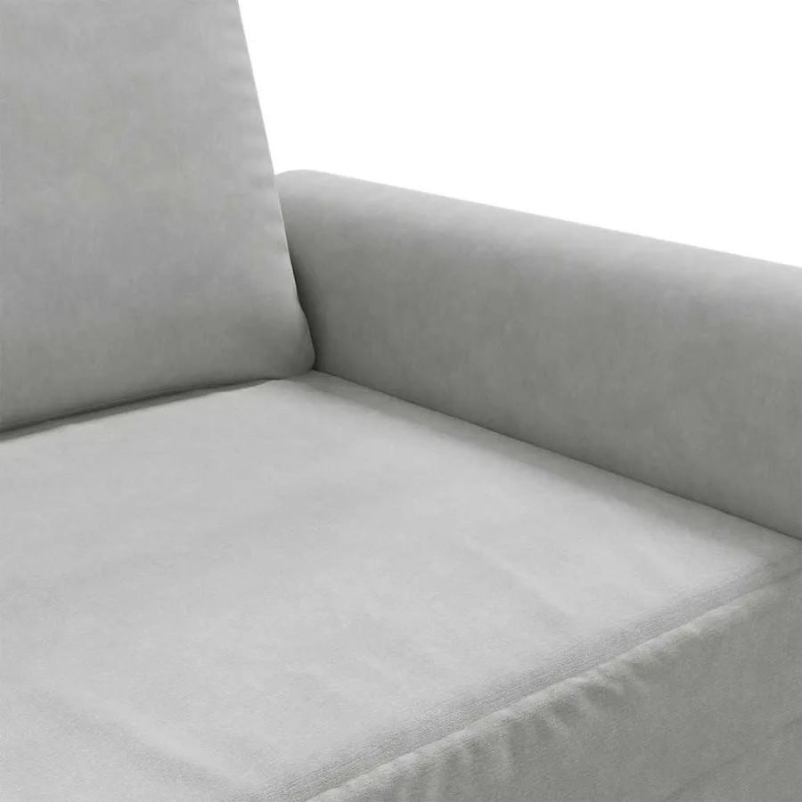 Canapé à 3 places Gris clair 180 cm Velours - 7