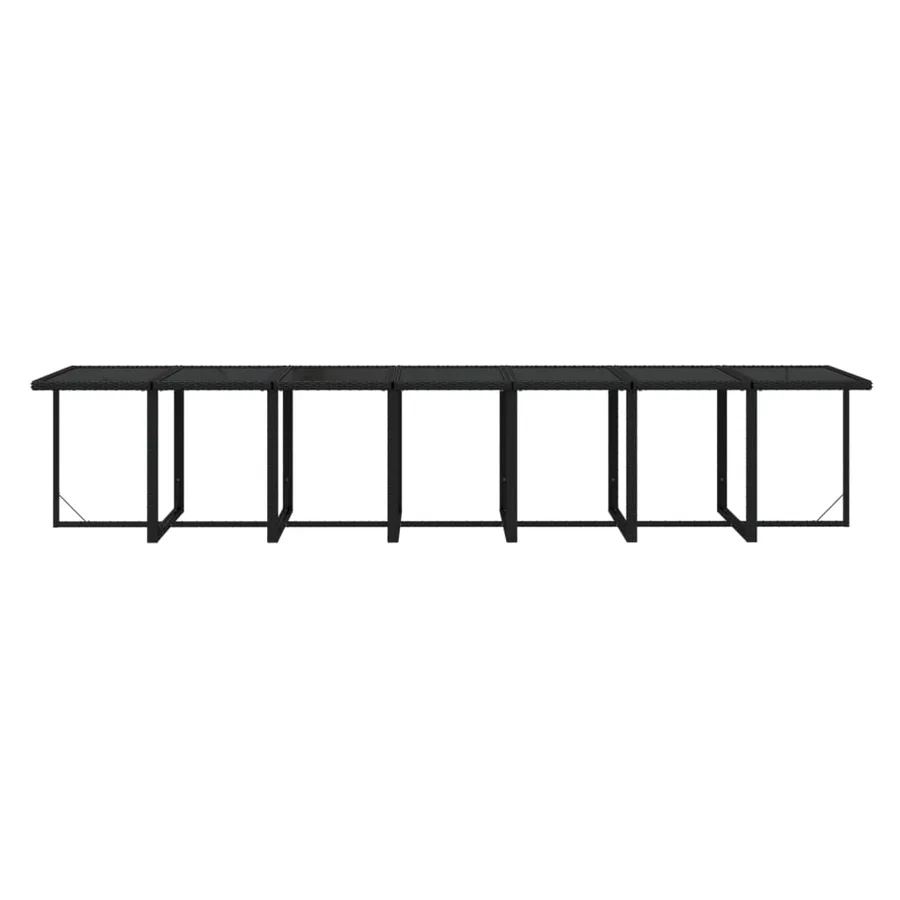 Ensemble à manger de jardin coussins 19 pcs Résine tressée Noir - 5