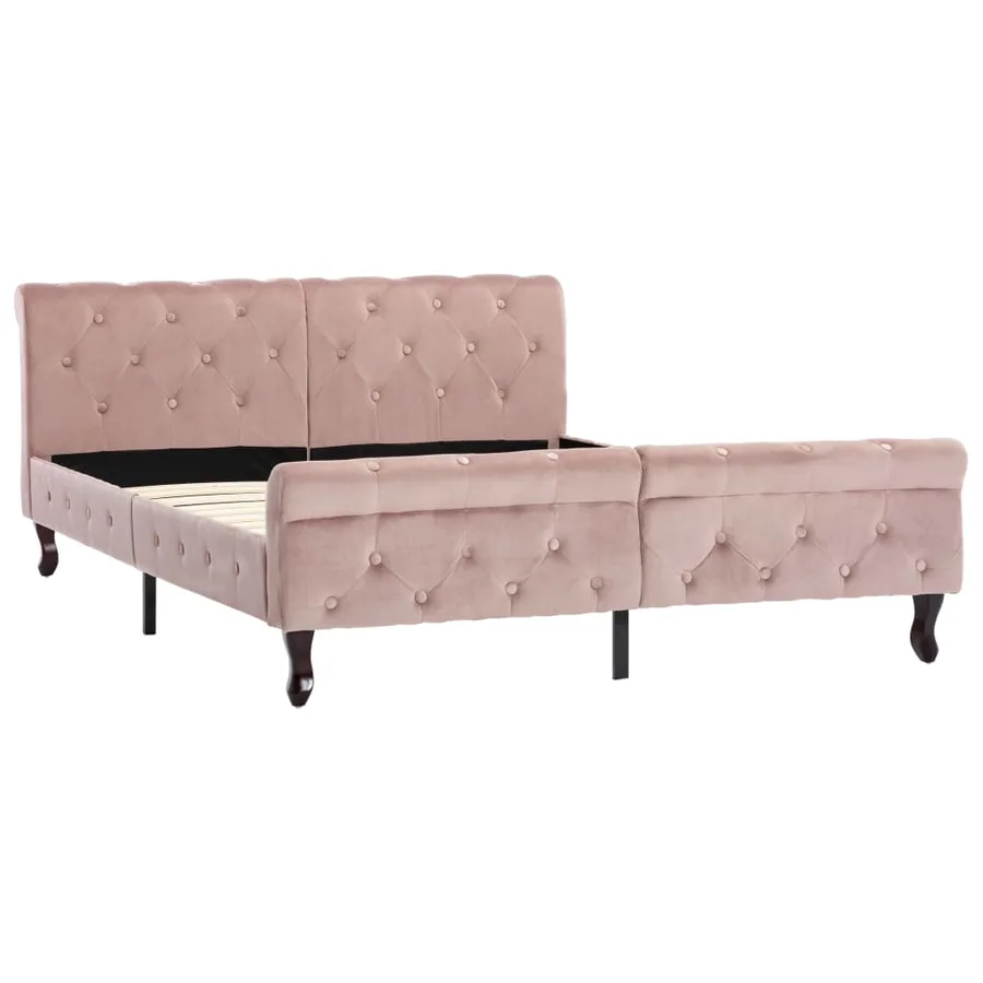 Cadre de lit sans matelas Rose Velours 140x200 cm - 2