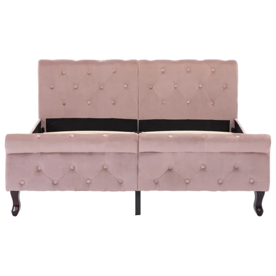 Cadre de lit sans matelas Rose Velours 140x200 cm - 3
