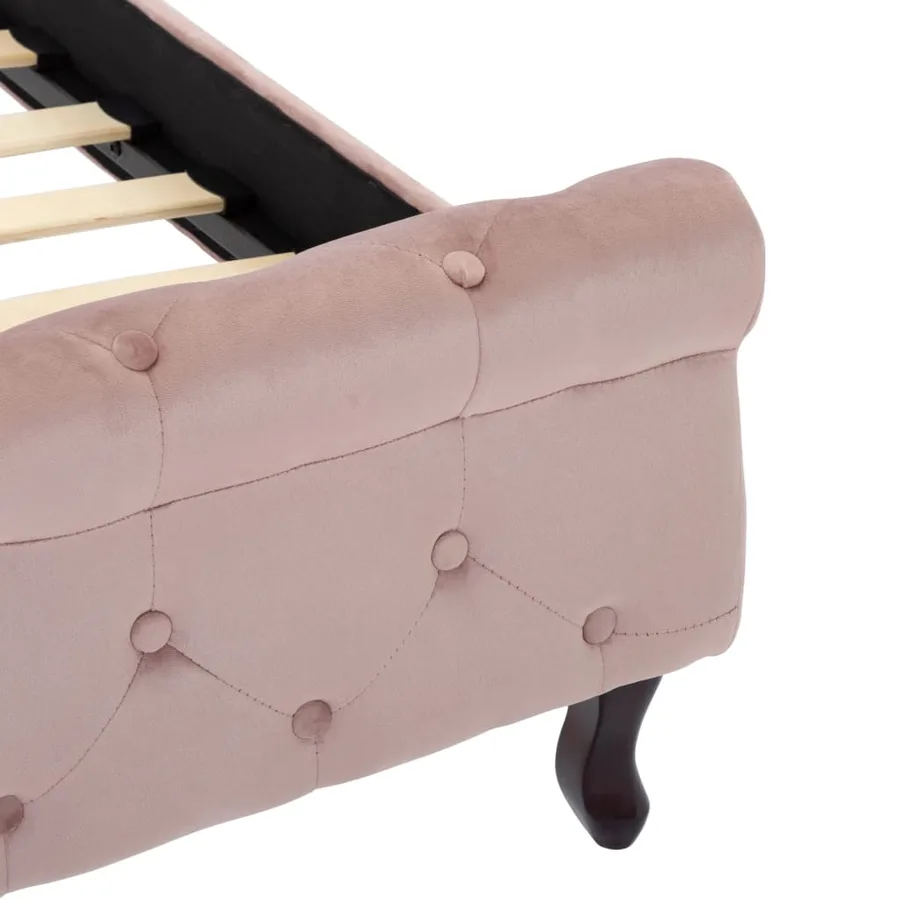 Cadre de lit sans matelas Rose Velours 140x200 cm - 6