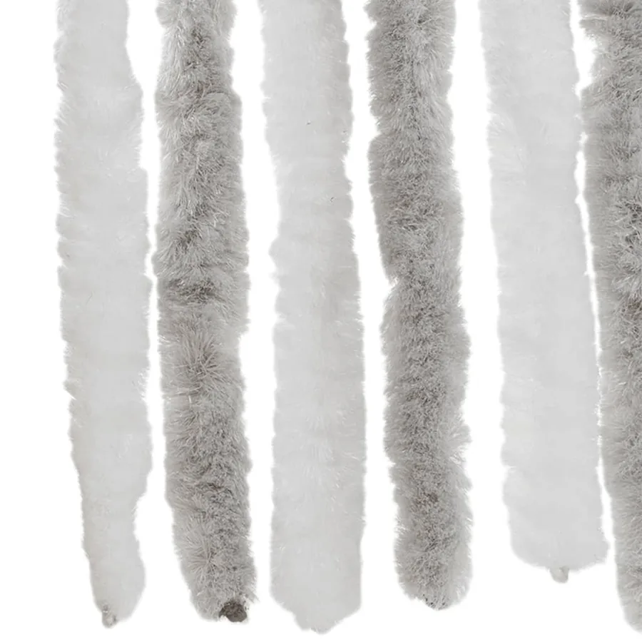 Rideau anti-mouches gris clair et blanc 100x200 cm chenille - 5