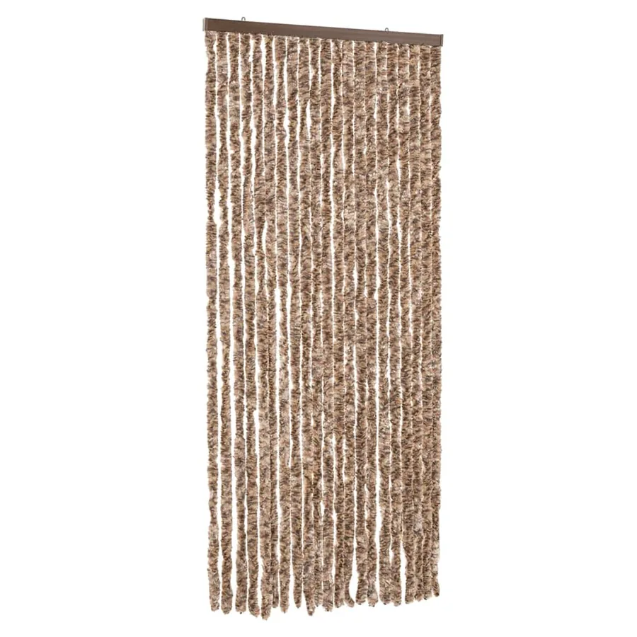 Rideau anti-mouches beige et marron foncé 90x200 cm chenille - 2