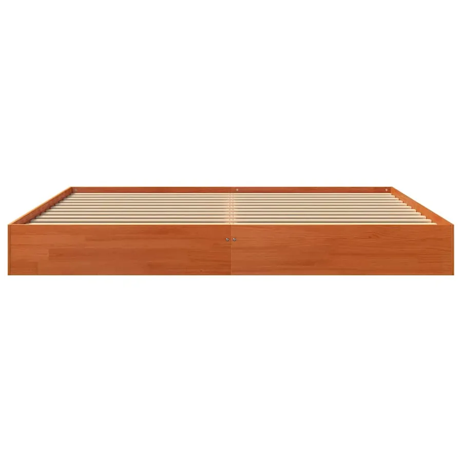 Cadre de lit sans matelas cire marron 180x200cm bois pin massif - 4