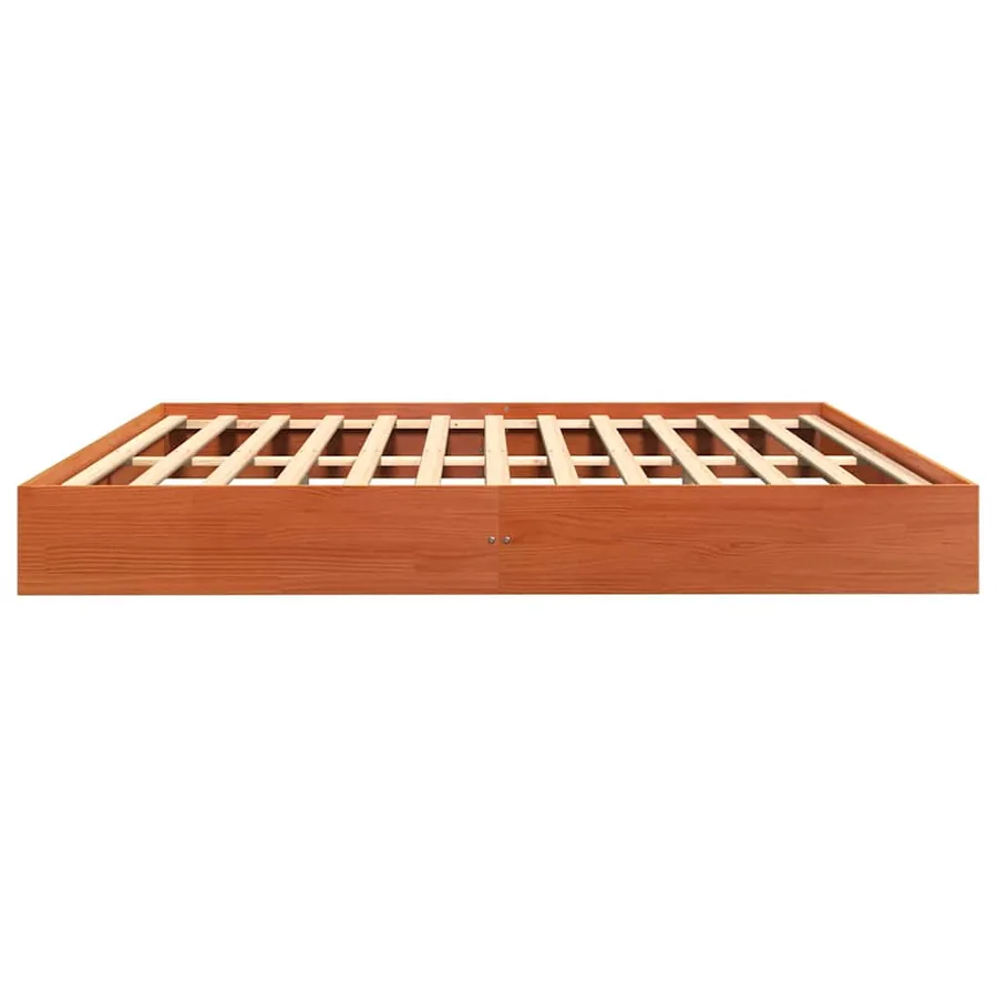 Cadre de lit sans matelas cire marron 180x200cm bois pin massif - 5