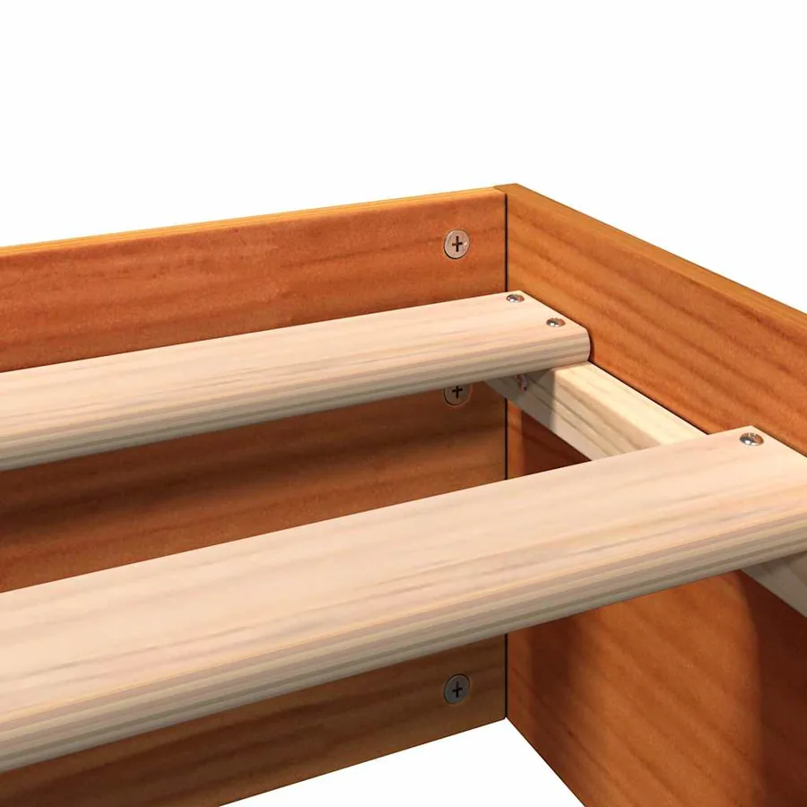 Cadre de lit sans matelas cire marron 180x200cm bois pin massif - 6