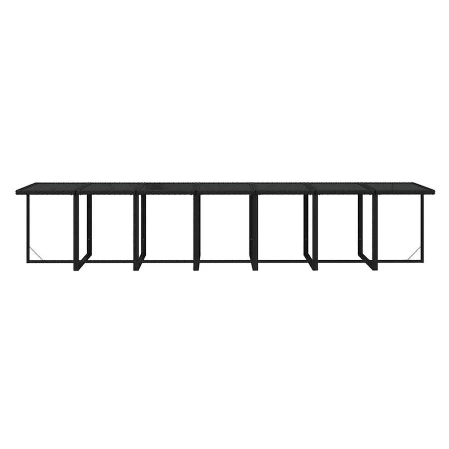 Ensemble à manger de jardin coussins 19 pcs Résine tressée Noir - 5